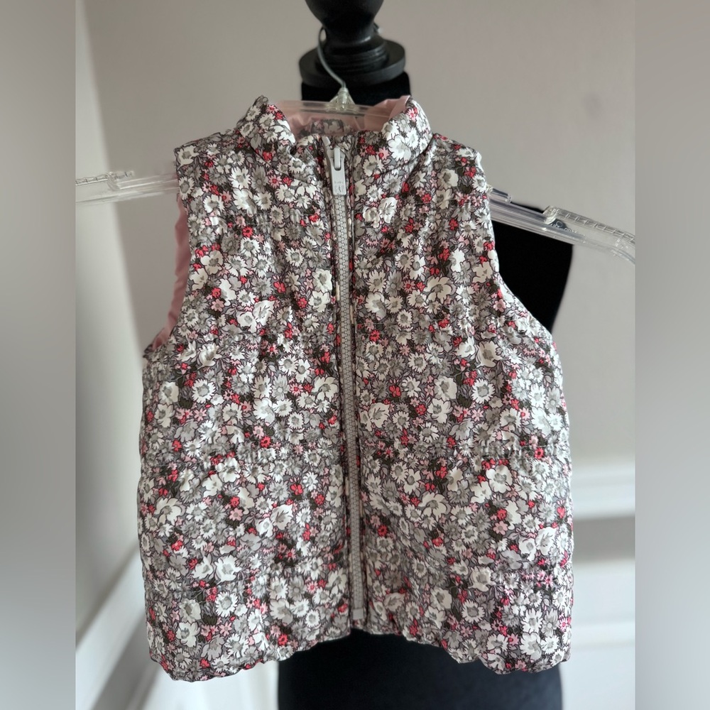 Flowered Baby Gap 2T puffer vest